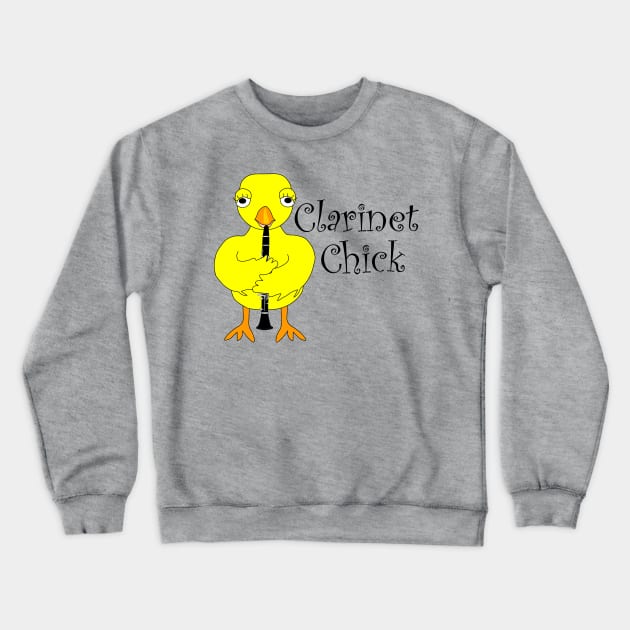 Clarinet Chick Text Crewneck Sweatshirt by Barthol Graphics